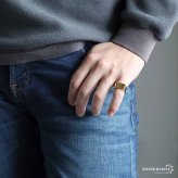 ステンレス スクエア 印台リング 小指用 ピンキーリング 鏡面 メタル シグネットリング シンプルリング ゴールド シルバー ブラック メンズ 男性 指輪 金属アレルギー対応