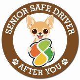 カーサイン 高齢者マーク SENIOR SAFE DRIVER チワワ マグネット 強力 直径13cm 肉球 日本製 車 ステッカー