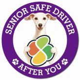 カーサイン 高齢者マーク SENIOR SAFE DRIVER イタリアングレーハウンド マグネット 強力 直径13cm 肉球 日本製 車 ステッカー