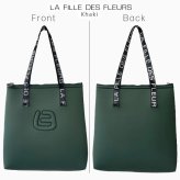 LA FILLE DES FLEURS トートバッグ レディースバッグ トラベルバッグ 大容量 A4 大きい ネオプレーン ナイロン 軽い 肩掛け バッグ レディース おしゃれ 旅行  軽量 縦型 トート ラ フィーユ デ フルール ブラック / ネイビー / カーキ 現品限り