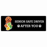 カーサイン 高齢者マーク SENIOR SAFE DRIVER アイリッシュセター ステッカー シール 長方形 20x6.7cm 肉球 日本製 車