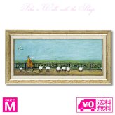 ユーパワー アートフレーム サムトフト ひつじ達と散歩 Mサイズ st-10035 絵 絵画 犬 猫 ベンチ 恋人 夫婦