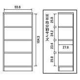 ラック 本棚 オープン エース /カラー ar-1260 nc-1260 幅60 高さ120 日本製 収納棚 a4 頑丈 棚板 おしゃれ 収納 書棚 シェルフ フリー 北欧 低 ホルムアルデヒド 新生活