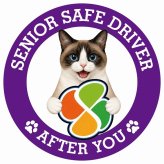 カーサイン 高齢者マーク SENIOR SAFE DRIVER スノーシュー ステッカー シール 直径13cm 肉球 日本製 車