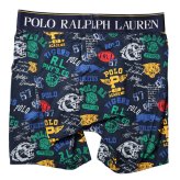 ポロラルフローレン：COTTON STRETCH POUCH ボクサーブリーフ（バーシティスタンププリント)[ボクサーパンツ/ 男性下着/ メンズインナー/人気ブランド/おすすめギフト/誕生日プレゼント/メンズファッション]