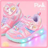 光る靴 女の子 スニーカー Double Star ダブルスター キッズ 子ども シューズ 16 17 18 cm 3歳 4歳 5歳 6歳 軽量 可愛い おしゃれ キラキラ ピカピカ 光る 柔らかい 軽い 子供靴 運動靴 ユニコーン 猫 ハート ホワイト パープル ミント ピンク 幼稚園 保育園 孫 プレゼント