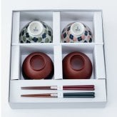 【公式】花舞 夫婦膳 ギフト ギフトラッピング込み 母の日 ギフト 日本製 波佐見焼 食器セット 夫婦茶碗 陶器 汁椀 夫婦箸 天然木 食洗機対応 電子レンジ対応 CDF etendue CDFエタンデュ ビスク