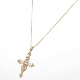 ネックレス レディース 10金 ピンクゴールド K10PG クロス 十字架 ダイヤモンド ペンダント ダイヤ 華奢 シンプル アクセサリー ジュエリー
