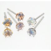 セカンドピアス つけっぱなし ピアス 天然石 6月 誕生石 4mm ブルームーンストーン 軸太 ロングポスト 金属アレルギー対応 ステンレス 医療用 サージカル 片耳 1個