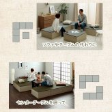 畳 ユニット 置き畳 小上がり 和室 和モダン 段ボール 畳ベンチ 1組セット エコ 軽量 簡単 70×70×29.5cm 簡単に和室を作れる 小上がり畳 日本製 滑り止め 木製 ラグ マット インテリア 敷物 クッション性 コンパクト い草 グリーン