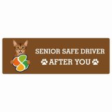 カーサイン 高齢者マーク SENIOR SAFE DRIVER アビシニアン ステッカー シール 長方形 15x5cm 肉球 日本製 車