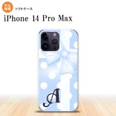 iPhone14 ProMax iPhone14 Pro Max スマホケース 背面ケースソフトケース ドット リボン 青 +アルファベット 2022年 9月発売 nk-i14pm-tp302i