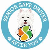 カーサイン 高齢者マーク SENIOR SAFE DRIVER ウエストハイランドホワイトテリア ステッカー シール 直径13cm 肉球 日本製 車