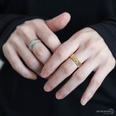 ステンレス 葉っぱリング 2カラー リーフリング 18KGP ゴールド gold シルバー オープンリング フリーサイズ レディース 女性 指輪 金属アレルギー対応