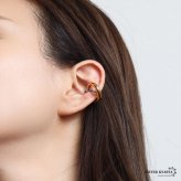ステンレス ニュアンスイヤーカフ 交差 メタルイヤーカフ コンビ 不規則 クロス ライン ゴールド 18KGP ミックス 片耳1点 可愛い シンプル プチプラ 耳の穴不要 痛くない レディース 金属アレルギー対応フェイクピアス ノンホール イヤリング 女性