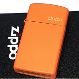 ZIPPO ライター スリム型 ジッポーロゴ マットオレンジ おしゃれ 艶消し 可愛い ギフト シンプル メンズ レディース プレゼント