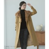 カシミヤ 100％ ロング コート ミンク襟 内モンゴル産 レディース ロングコート 秋 冬 着丈110cm キャメル ロング丈 高級 上質 30代 40代 50代 母 ギフト プレゼント 6F (02000104r)