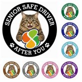 カーサイン 高齢者マーク SENIOR SAFE DRIVER クリリアンボブテイル ステッカー シール 直径13cm 肉球 日本製 車