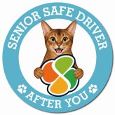 カーサイン 高齢者マーク SENIOR SAFE DRIVER アビシニアン マグネット 強力 直径13cm 肉球 日本製 車 ステッカー