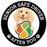 カーサイン 高齢者マーク SENIOR SAFE DRIVER カニンヘンダックスフンド マグネット 強力 直径13cm 肉球 日本製 車 ステッカー