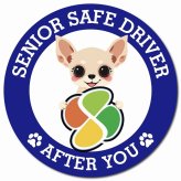 カーサイン 高齢者マーク SENIOR SAFE DRIVER チワックス マグネット 強力 直径13cm 肉球 日本製 車 ステッカー