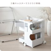 マルチワゴン Pluna(プルーナ)サイドワゴン キャスター トローリー ワゴン リビングワゴン キッチンワゴン 収納 サイドラック ダイニングワゴン 韓国風 ベビーワゴン コスメ収納 ネイルワゴン トロリー くすみカラー 幅32×奥行き42×高さ72 新生活