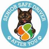 カーサイン 高齢者マーク SENIOR SAFE DRIVER サビ（べっ甲） ステッカー シール 直径13cm 肉球 日本製 車