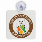 カーサイン 高齢者マーク SENIOR SAFE DRIVER ペルシャ 車内用 吸盤タイプ 収れん火災防止タイプ 肉球 日本製 車 ステッカー
