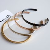ステンレス 幅4mm 平打ちバングル シンプル 4カラー レディース メンズ ブレスレット 細身 オープン カフ ミニマル きれいめ カジュアル モード ユニセックス 重ね付け 手元 アクセサリー ペアコーデ 金属アレルギー対応
