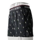ポロラルフローレン：COTTON MODAL EXPOSED WB ボクサーショーツ（ブラック/ネービスオールオーバープリント)[ボクサーパンツ/ 男性下着/ メンズインナー/人気ブランド/おすすめギフト/誕生日プレゼント/メンズファッション]