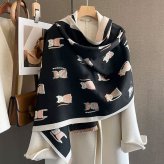 新作入荷 ストール ねこ 猫ストール 大判ショール ドット 水玉 スタイリッシュ 春夏秋冬 春 夏 秋 冬 水玉 ピンク ブラック ブラウン かわいい おしゃれ 猫好き 猫雑貨 猫柄 ネコ柄 シルエット ロング プレゼント 小物 マフラー 膝掛け ねこ雑貨