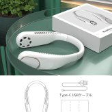 首掛け扇風機 ネックファン F60 羽なし 静音 軽量 280g USB充電式 4000mAh 大容量 4?16時間連続使用 角度調整 携帯扇風機 ネッククーラー 熱中症対策 暑さ対策 アウトドア スポーツ観戦 父の日 ギフト ホワイト