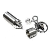 【特価品】携帯用 オイルタンク メーカー処分品 キーホルダー 持ち運び ZIPPO/オイルライター用 コンテナ 必需品 石入れ フリントホルダー付き ジッポー シルバー カラビナ