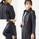 本革 レザーコート レディース ラム革 軽い 秋 ステンカラー ロングコート カジュアル アウター 革コート 女性 大人 上品 ネイビー 7号 9号 11号 13号 レザー コート ステンカラーコート 革 ギフト プレゼント 6F (04000093r)