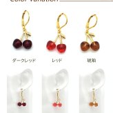 ピアス 金属アレルギー サージカルステンレス フック 落ちない 引っかからない 外れにくい フック かわいいサクランボ型ピアス カラビナ さくらんぼ チェリー フルーツ