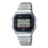 ラッピング済 ギフトセット 正規品 カシオ 腕時計 メンズ 父の日 レディース 母の日 収納ケース付き 防水 デジタル ステンレス スマホ連携 自動 時刻合わせ 歩数計 シンプル レトロ おしゃれ プレゼント ギフトにも最適 成人 卒業 入学