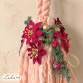クリスマス 飾り オーナメント リース スワッグ 壁掛け ドア ノエル シープタッセル ピンク 赤 ポインセチア 造花 アーティフィシャルフラワー プリザーブドフラワー 冬 インテリア 雑貨 おしゃれ 可愛い プレゼント ギフト 女性 彼女 妻 友達 ウインターギフト クリスマスプレゼント 店舗 ディスプレイ カフェ サプライズ Lulu＊s ルルズ 0871