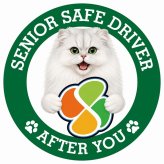カーサイン 高齢者マーク SENIOR SAFE DRIVER チンチラ ステッカー シール 直径13cm 肉球 日本製 車