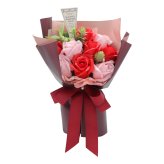 誕生日プレゼント 女性 ソープフラワー ローズ レッド×ピンク ｜ 母 祖母 友人への花ギフト 還暦 メッセージカード無料印刷対応 お祝いギフト
