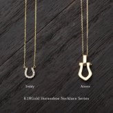 K18 18金 ネックレス ダイヤ ゴールド ネックレス 0.10ct ダイヤモンド ゴールド ネックレス チェーン ホースシュー Sサイズ 馬蹄 お守り 選べる3色 イエロー ピンク ホワイト シンプル 華奢 上品 彼女 妻 女性 レディース 誕生日 プレゼント ハロウィン 【品番：CG-TI923】