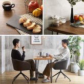 ダイニング家具 2人用 ダイニングテーブルセット カフェ風ダイニングテーブル 3点セット ダイニング3点セット ダイニングセット 2人掛け 2人用テーブル 回転式 ダイニングチェア2脚セット テーブル幅75cm 奥行56cm 高さ73cm