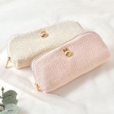 ペンケース ミッフィー miffy ツイード おしゃれ かわいい ペンポーチ 筆入れ ペン入れ 筆箱 小物入れ スリム 大容量 大人可愛い ピンク アイボリー 大人 女子 高校生 学校 文房具 キャラクター うさぎ チャーム 誕生日 プレゼント ギフト