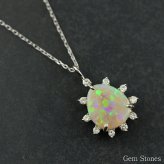 オパール ネックレス 1.205ct ダイヤモンド プラチナ Pt900 ペンダント シンプル エレガント 上品 レディース 宝石 ダイヤ 一粒 一石 ジュエリー 10月 誕生石 プレゼント
