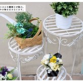 ガーデン エクステリア ブランティーク ホワイトアイアンフラワースタンド 3点セット 簡単組立 アンティーク モダン スタイリッシュ シンプル フラワースタンド 花台 プランター インテリア 家具 天然 おしゃれ カフェ 北欧 新生活