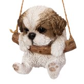 置物 woobia ウービア 犬 小型犬 シーズー ぶら下がり 高さ13cm オーナメント 子犬 茶白 リアル 本物そっくり イギリス生まれ 職人手彩色 縁起物 戌年 玄関 インテリア 新築祝い 引っ越し祝い 開店祝い 出産祝い 誕生日 お祝い ギフト プレゼント 犬好き シーズー好き