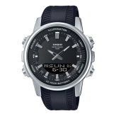 箱なし カシオ 腕時計 メンズ CASIO アナデジ ブラック シルバー 10年電池 50m防水 大きめ スポーツ ラバーベルト 海外モデル 逆輸入 ストップウォッチ タイマー アラーム LEDライト 誕生日 プレゼント ギフト 成人 卒業 入学
