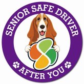 カーサイン 高齢者マーク SENIOR SAFE DRIVER バセットハウンド マグネット 強力 直径13cm 肉球 日本製 車 ステッカー