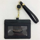 サンリオ キティ パスケース 黒 ブラック シルバー ラメ リボン ダイカット 定期入れ レディース キッズ キャラクター グッズ HK82-10C サンリオ正規ライセンス品