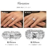 ペアリング 2本セット ハワイアンジュエリー リング 刻印 無料 誕生石入れ可 指輪 1号～29号 幅約6mm シルバー925 大きいサイズ 小さいサイズ BY THE SEA バイザシー リング カップル 夫婦 プレゼント ハロウィン 【品番：SR3201P】