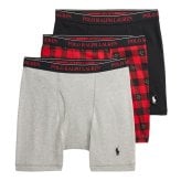 ポロラルフローレン：CLASSIC FIT COTTON ボクサーブリーフ 3PK (アンドーバーヘザー/アイススケートコンボ/ポロブラック)[ボクサーパンツ/ 男性下着/ メンズインナー/人気ブランド/おすすめギフト/誕生日プレゼント/メンズファッション]